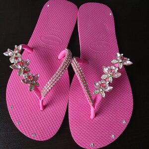 Havaianas Pink Rhinestone Sandals